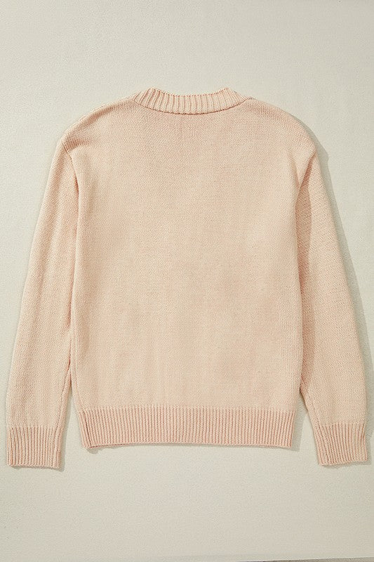 Women Open Knit Drop Shoulder Sweater Cardigan
