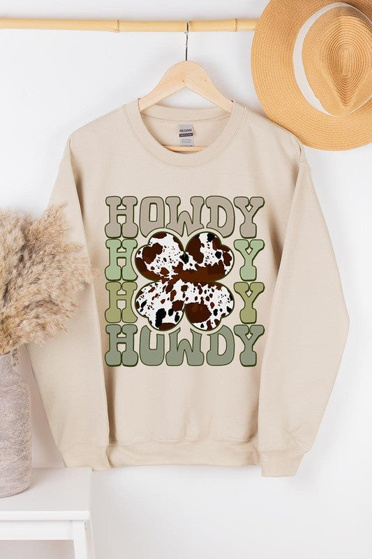 Howdy St Patricks Day Graphic Fleece Sweatshirts