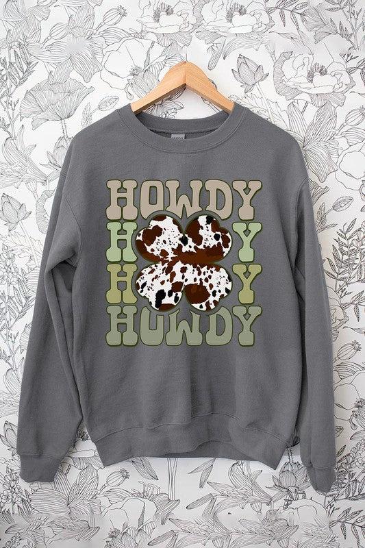 Howdy St Patricks Day Graphic Fleece Sweatshirts