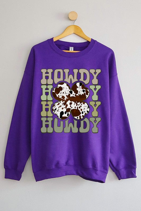 Howdy St Patricks Day Graphic Fleece Sweatshirts