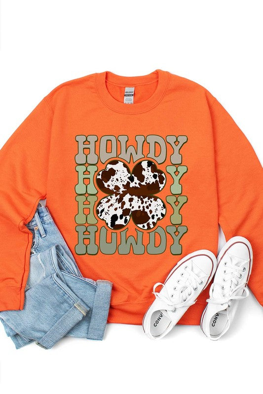 Howdy St Patricks Day Graphic Fleece Sweatshirts