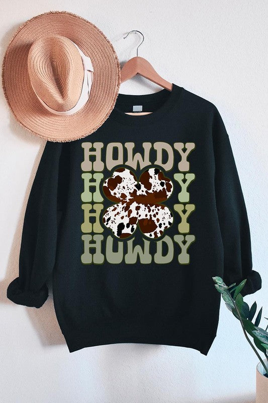 Howdy St Patricks Day Graphic Fleece Sweatshirts