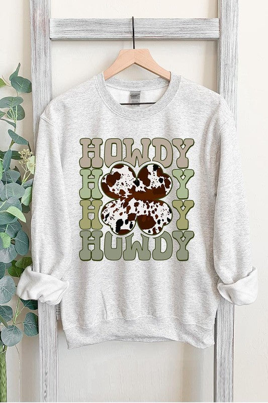 Howdy St Patricks Day Graphic Fleece Sweatshirts