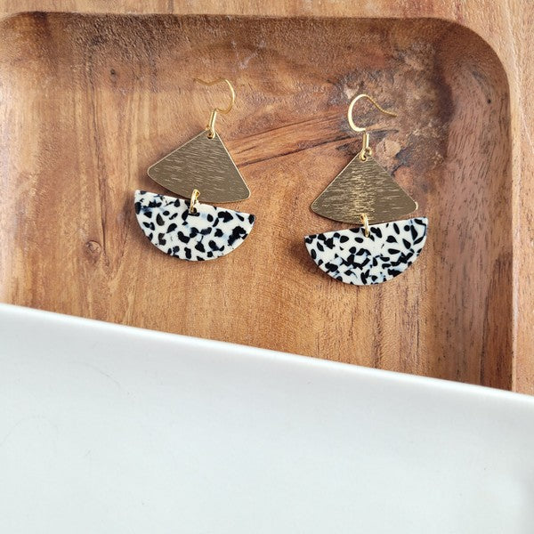 Ava Earrings - Black Dot