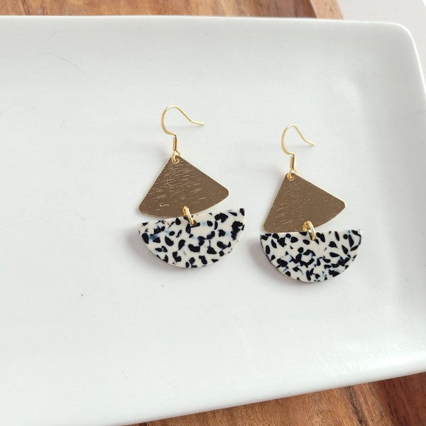 Ava Earrings - Black Dot