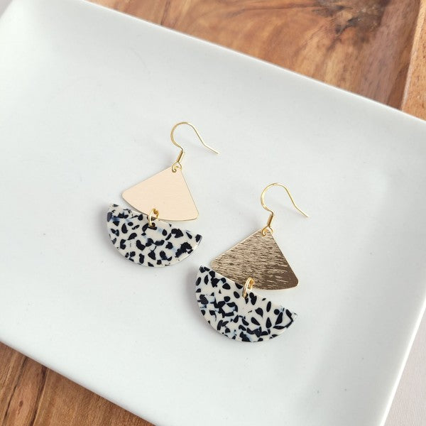 Ava Earrings - Black Dot