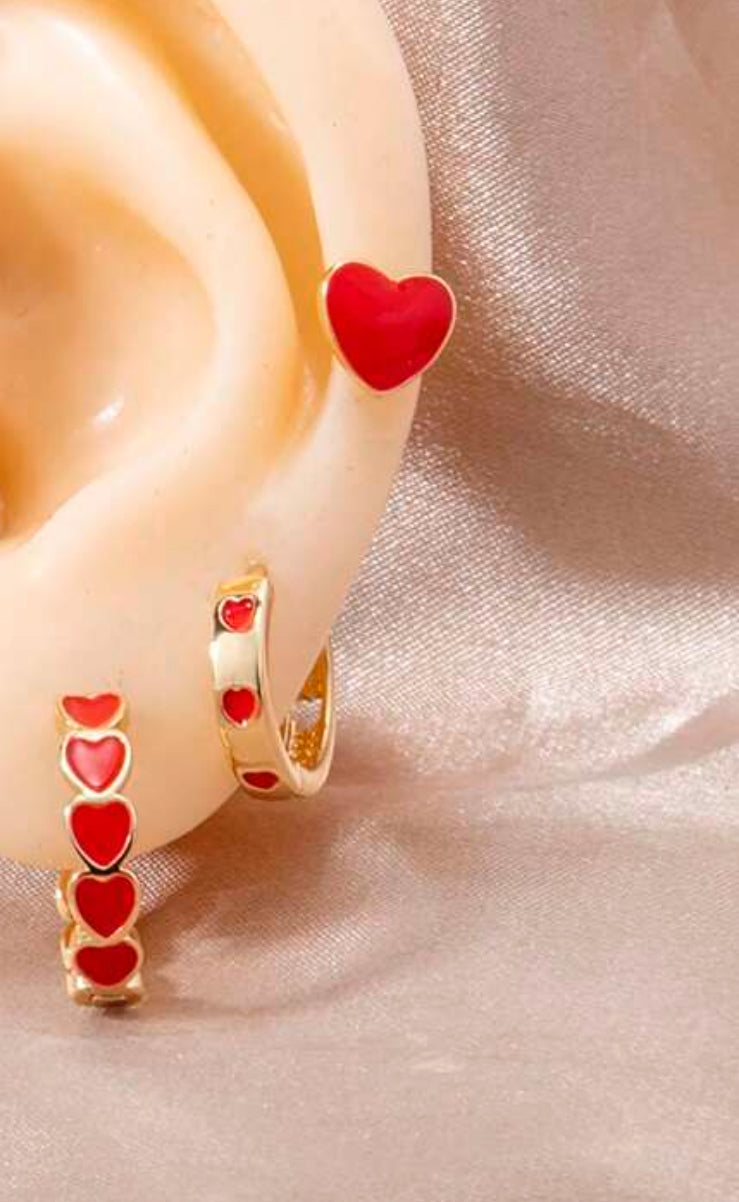 Red Heart Earrings♥️